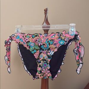 Victoria's Secret Vibrant Multicolors Tie-Side Bikini Bottom, Size Large